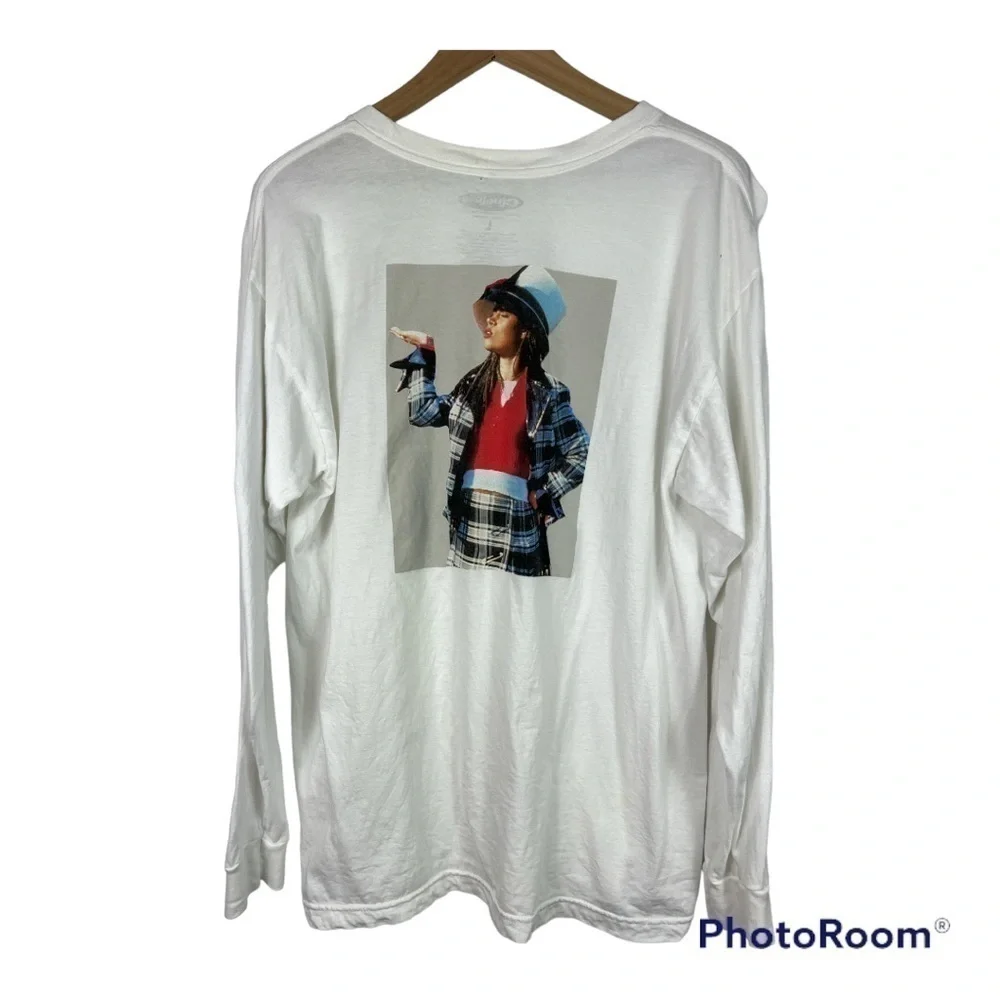 Clueless "Dionne" White Graphic Long Sleeve Tee Sz L - Picture 2 of 7